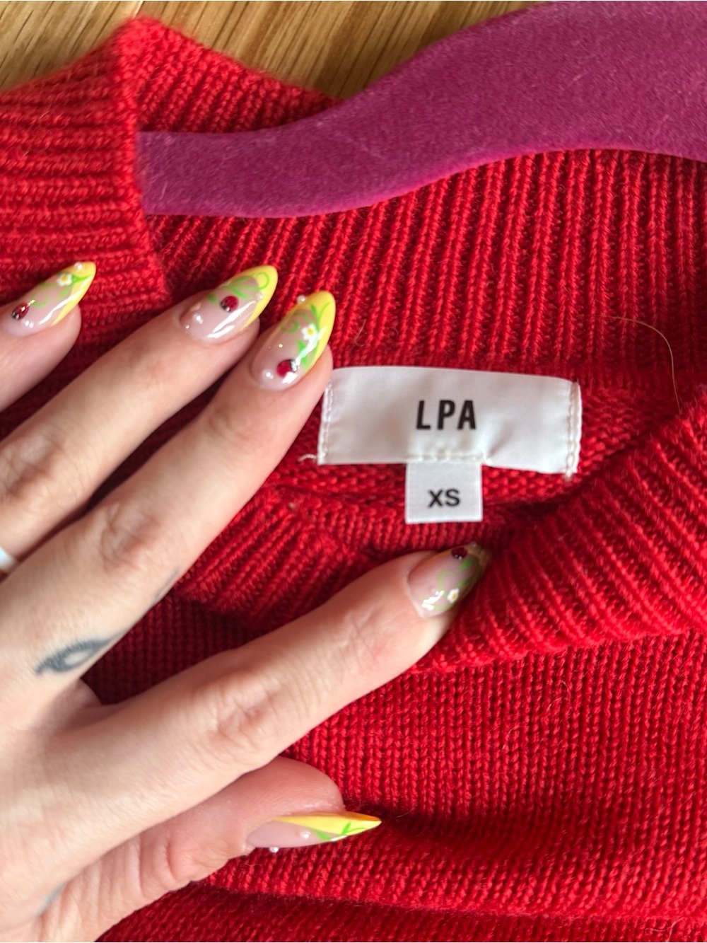 LPA Red Cropped Sweater - Picture 2 of 4